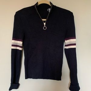 Urban outfitters navy half zip sweater